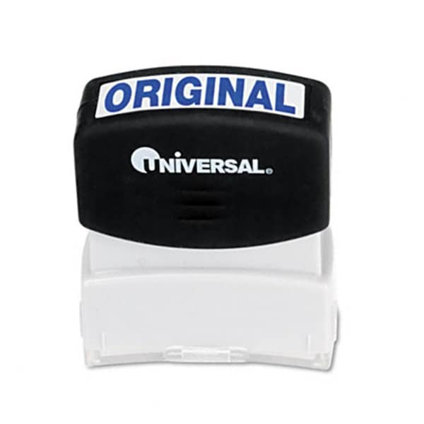 Universal Battery Universal One-Color Message Stamp Original Pre-Inked/Re-Inkable Blue 10060 - main